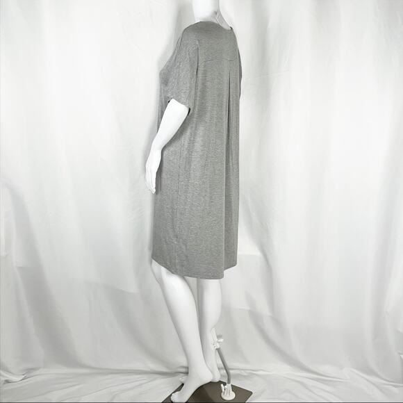 Loveriche Heather Gray V Neck Front Tie Short Sleeves Mini Tank Dress SzL NWT - Picture 4 of 9